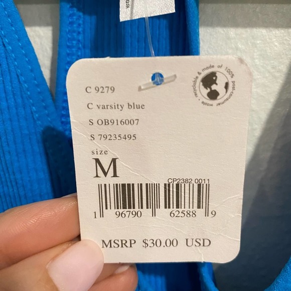 Free People Varsity Blue Throw Crop Top Sz M NWT - Picture 6 of 12